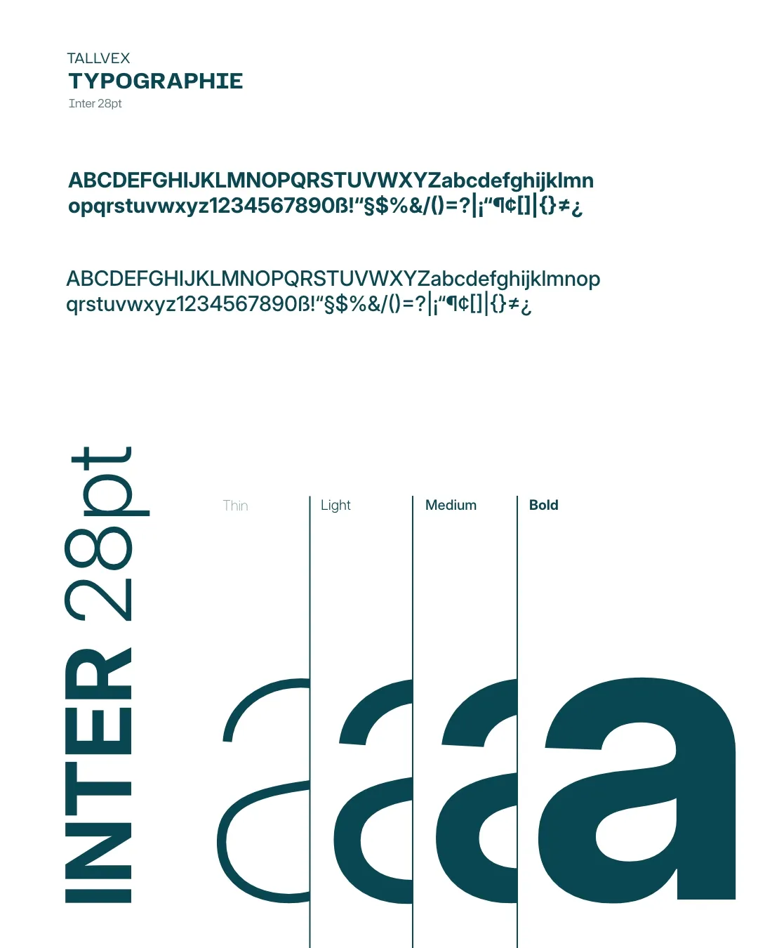 Eine Ansicht der Typographie für das Corporate Design von Tallex