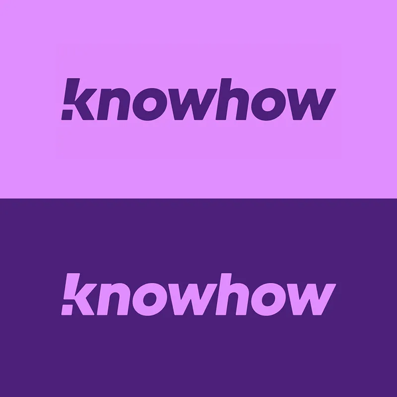 Knowhow-Logos auf verschiedenen Hintergründen.
